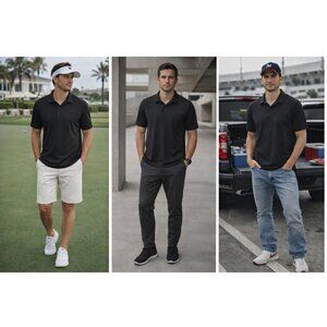 Travis Mathew Men’s Charcoal Polo Shirt L | Golfcore, Silent Logo, Americana